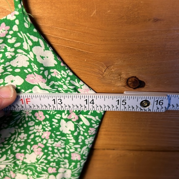 Zara Women's Med Midi Dress Floral Print Corset-Inspired  Side Slit Green Summer - Picture 4 of 9